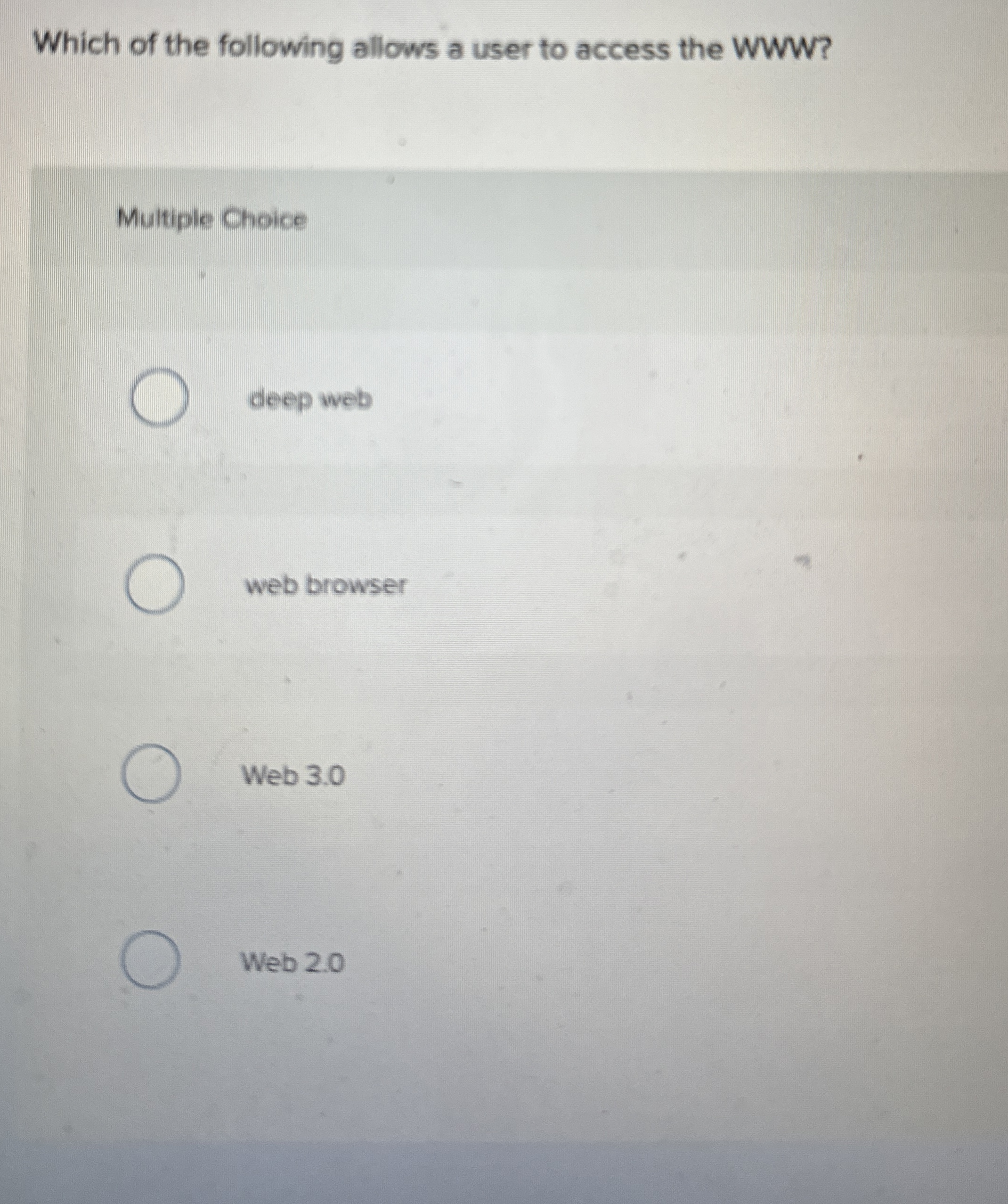 Which of the following allows a user to access