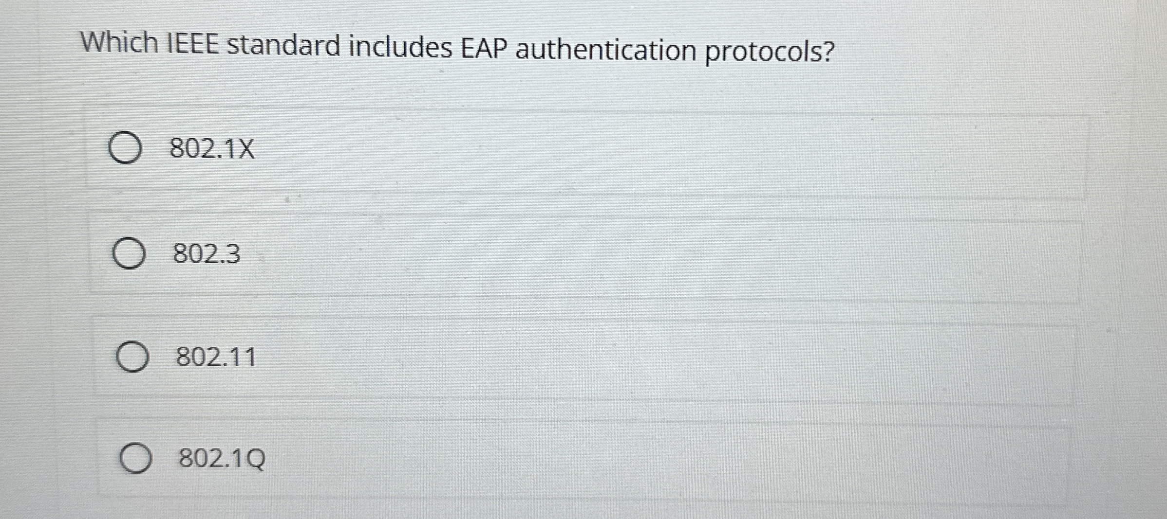 Which IEEE standard includes EAP authentication
