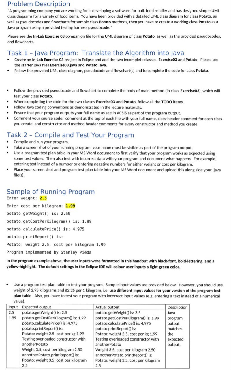 Please help me understand this past exercise I