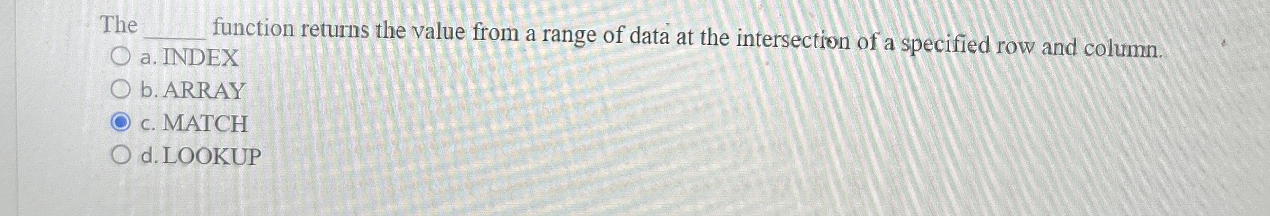 The q , function returns the value from a range