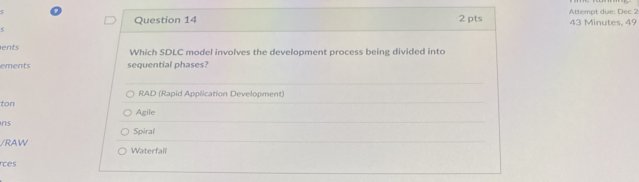 Question 1 4 2 pts Attempt due: Dec 2 4 3