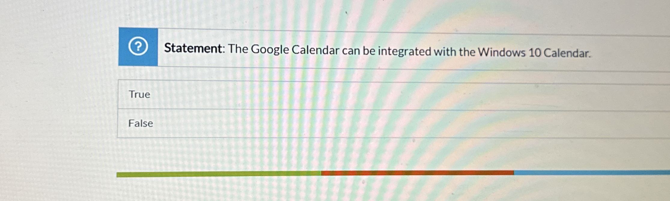 Statement: The Google Calendar can be integrated