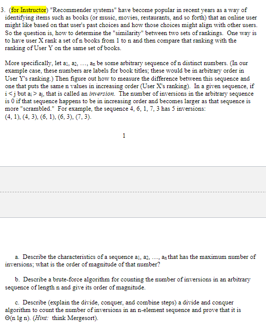 ( for Instructor ) "Recommender systems" have
