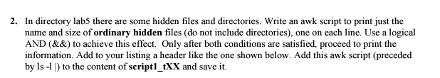 2 . In directory lab 5 there are some hidden