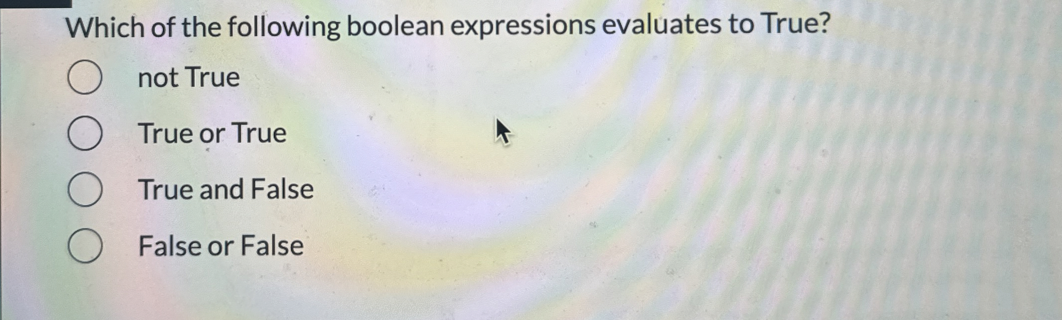 Which of the following boolean expressions