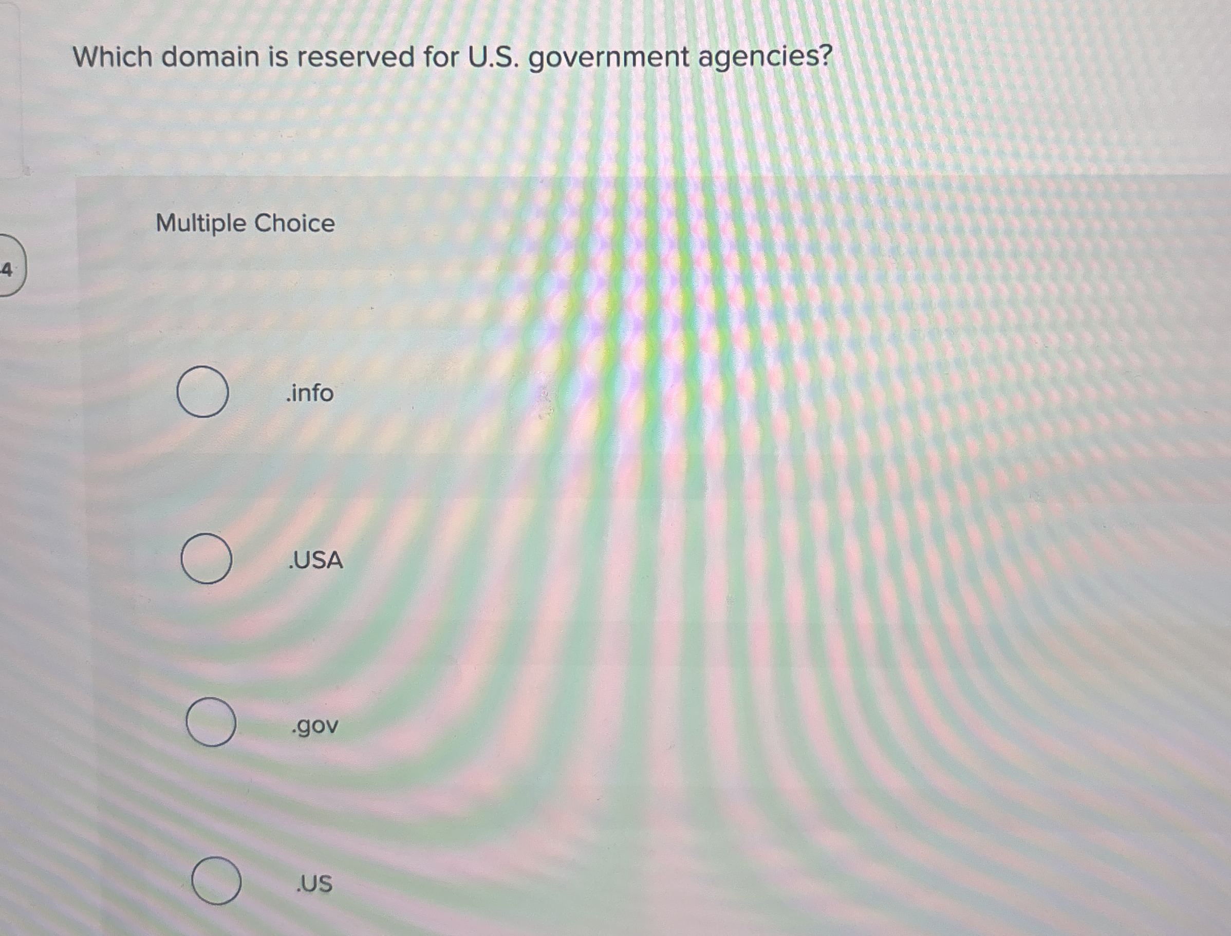 Which domain is reserved for U . S . government