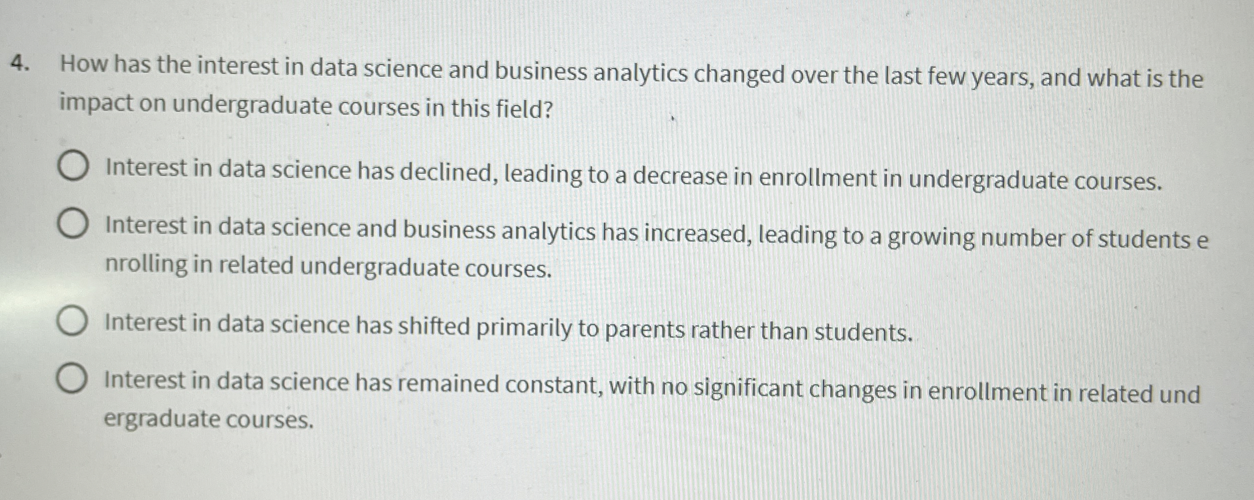 How has the interest in data science and business