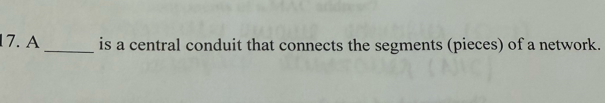 A is a central conduit that connects the segments