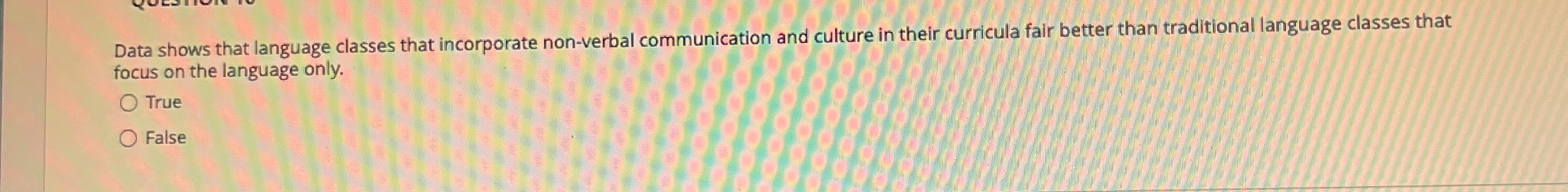 Data shows that language classes that incorporate