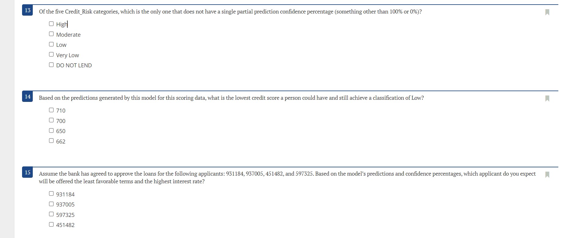Of the five Credit _ Risk categories, which is