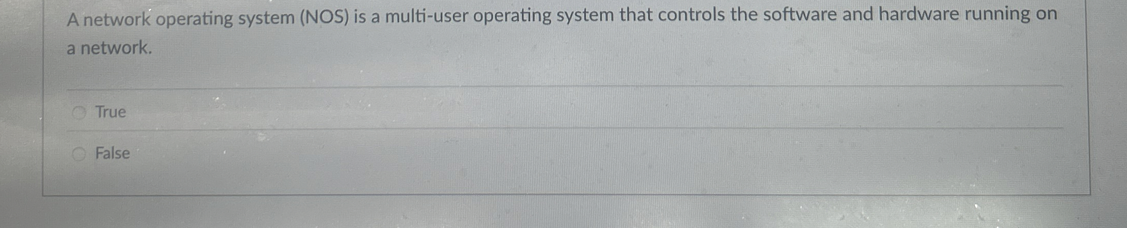 A network operating system ( NOS ) is a multi -