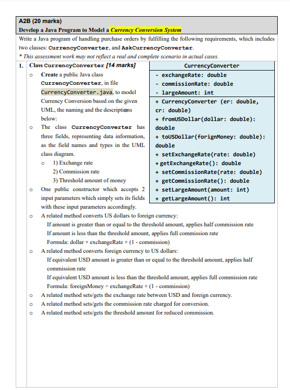 A 2 B ( 2 0 marks ) Develop a Java Program to
