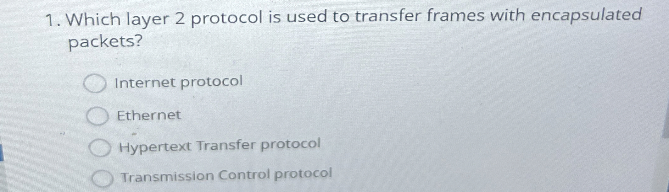 Which layer 2 protocol is used to transfer frames