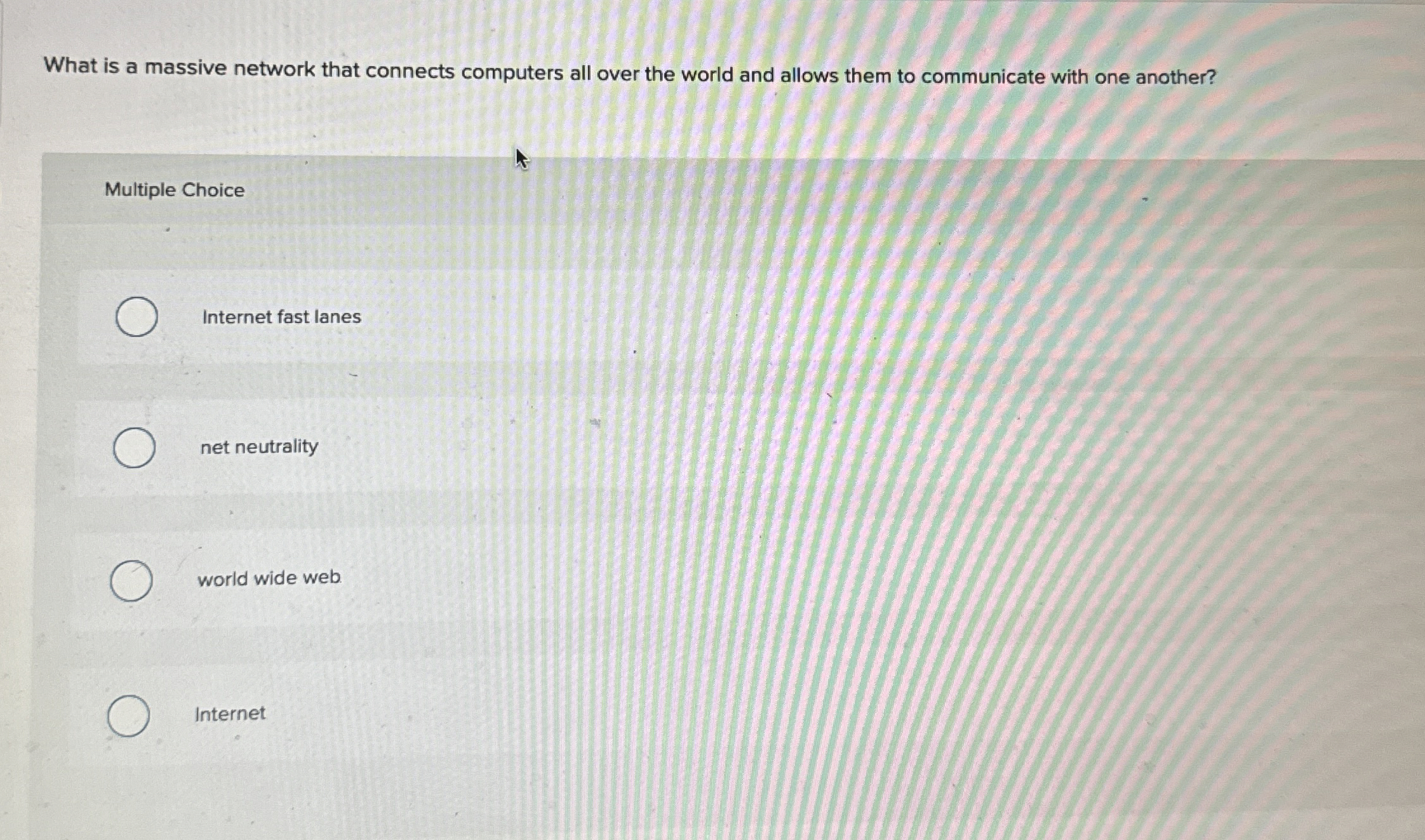 What is a massive network that connects computers