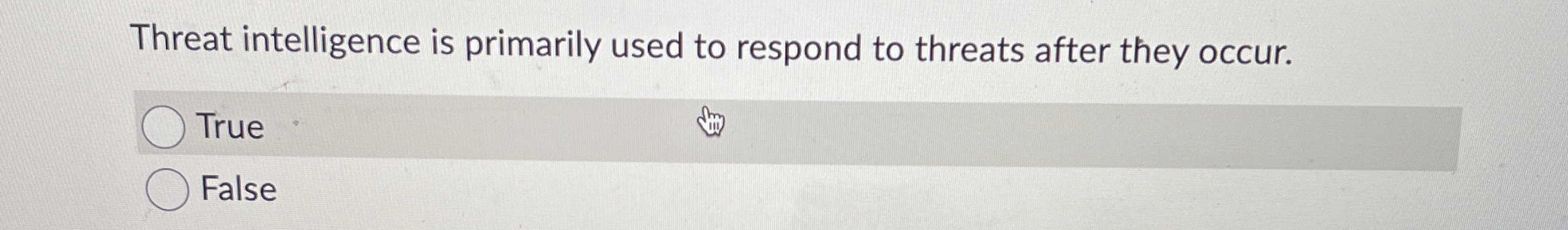 Threat intelligence is primarily used to respond