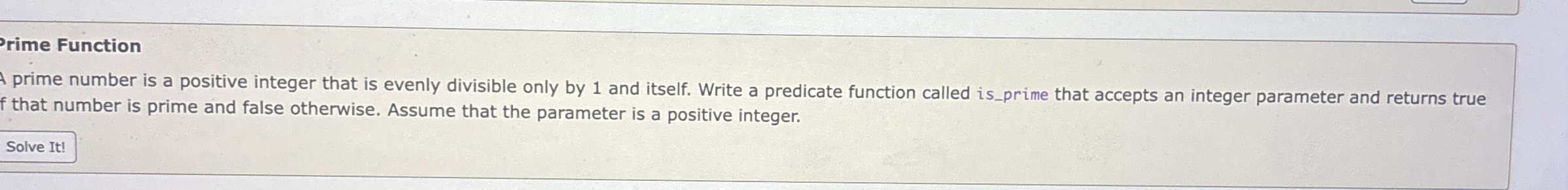 rime Function A prime number is a positive