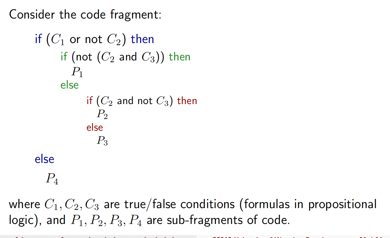 Consider the code fragment: where C 1 , C 2 , C 3