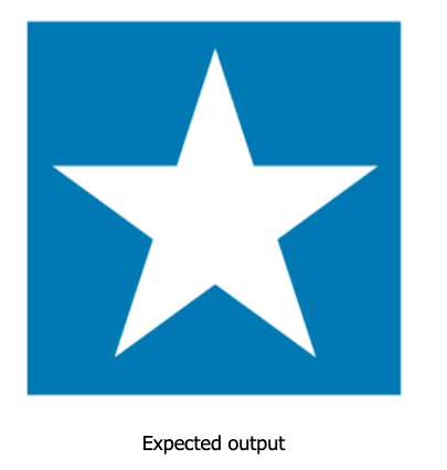 Draw a square with a Pentagram hole! The 3 3