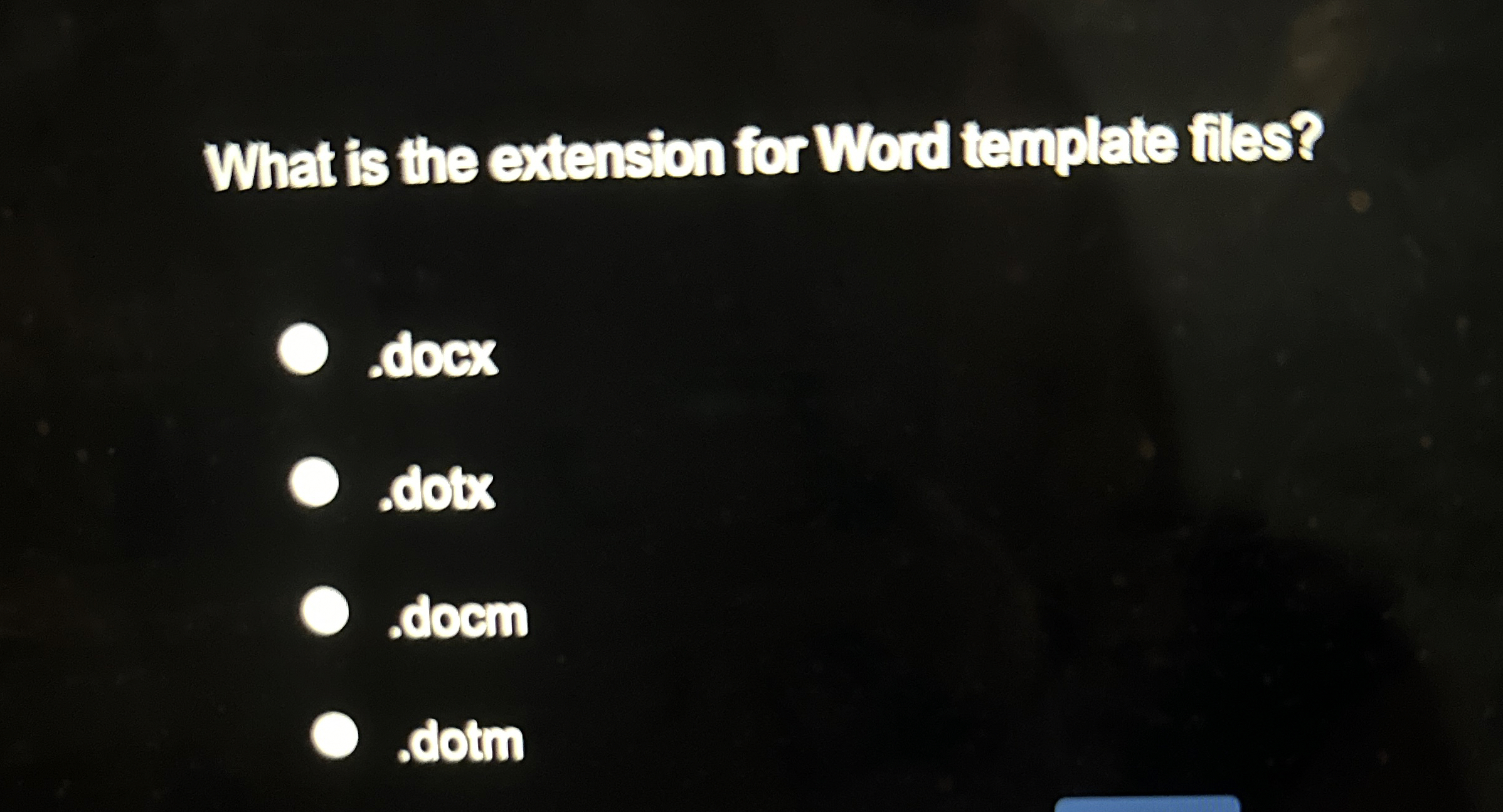 What is the extension for Word template files?