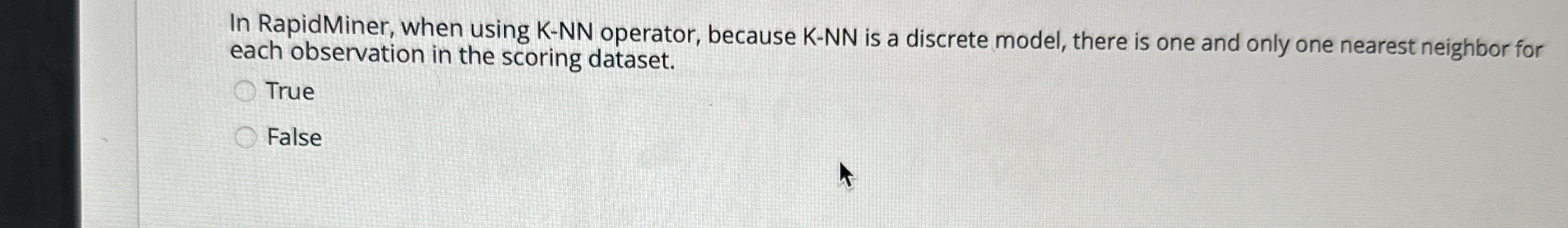 In RapidMiner, when using K - NN operator,