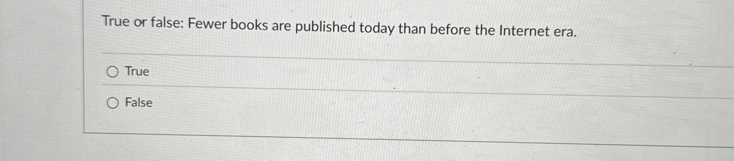 True or false: Fewer books are published today