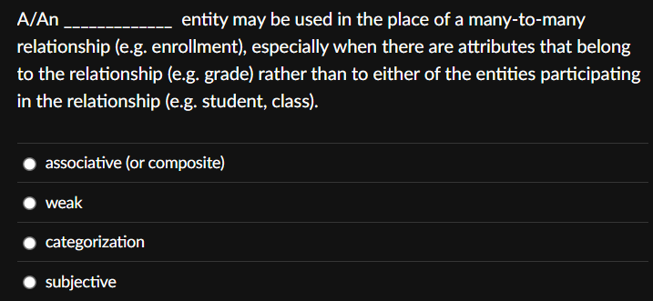 \ ( \ mathrm { A } / \ mathrm { An } \ ) entity