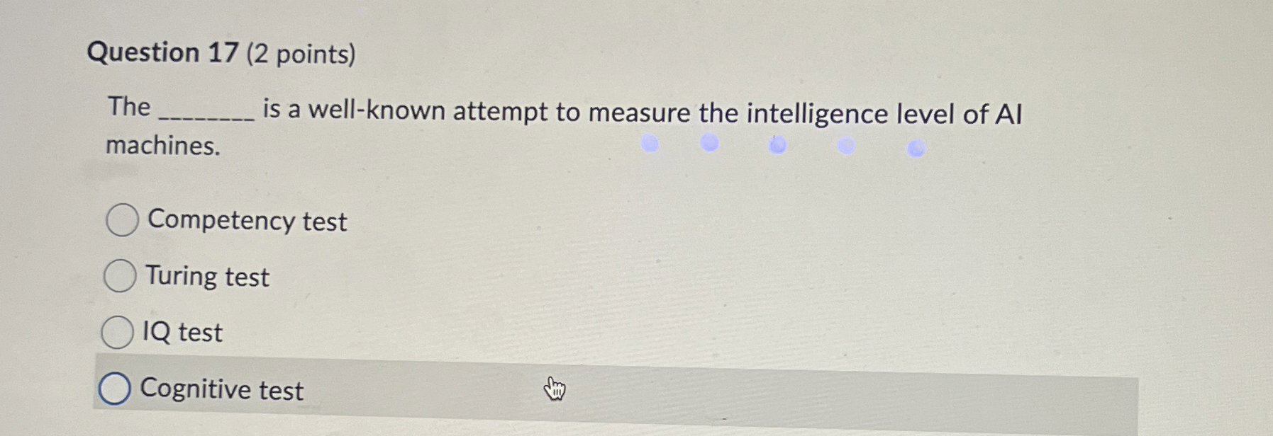 Question 1 7 ( 2 points ) The is a well - known