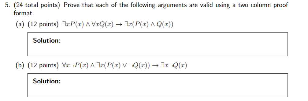 ( 2 4 total points ) Prove that each of the