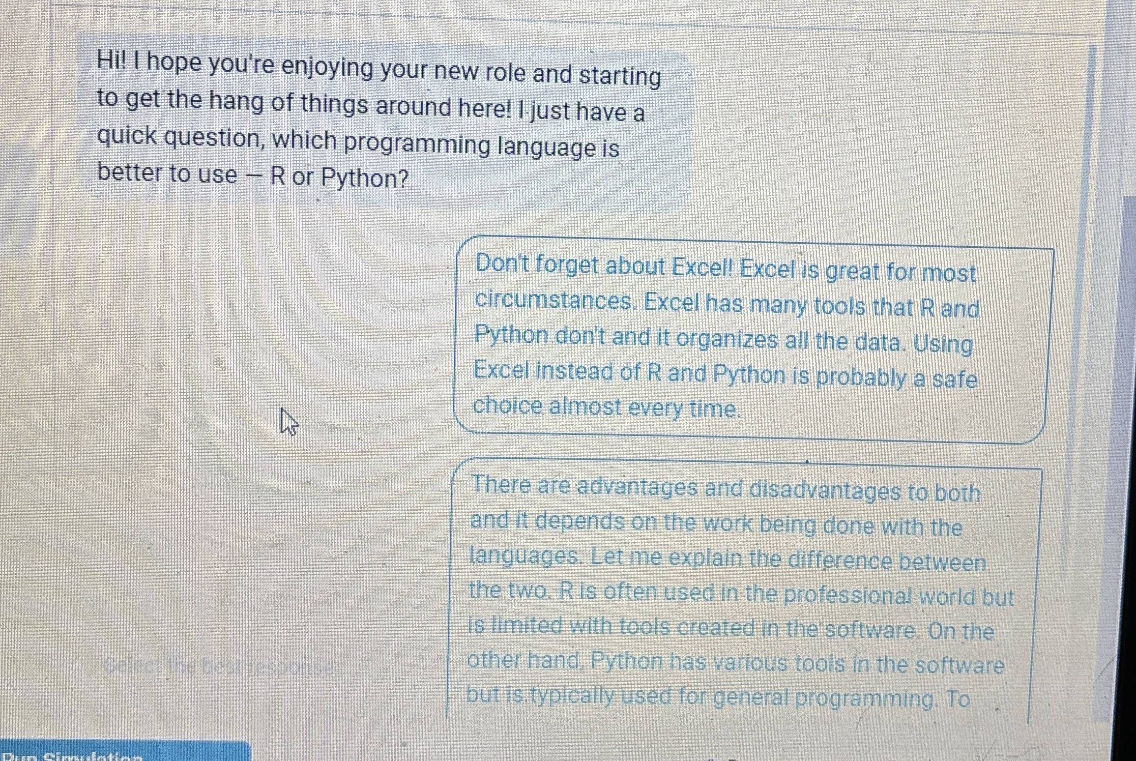 Hi ! I hope you're enjoying your new role and