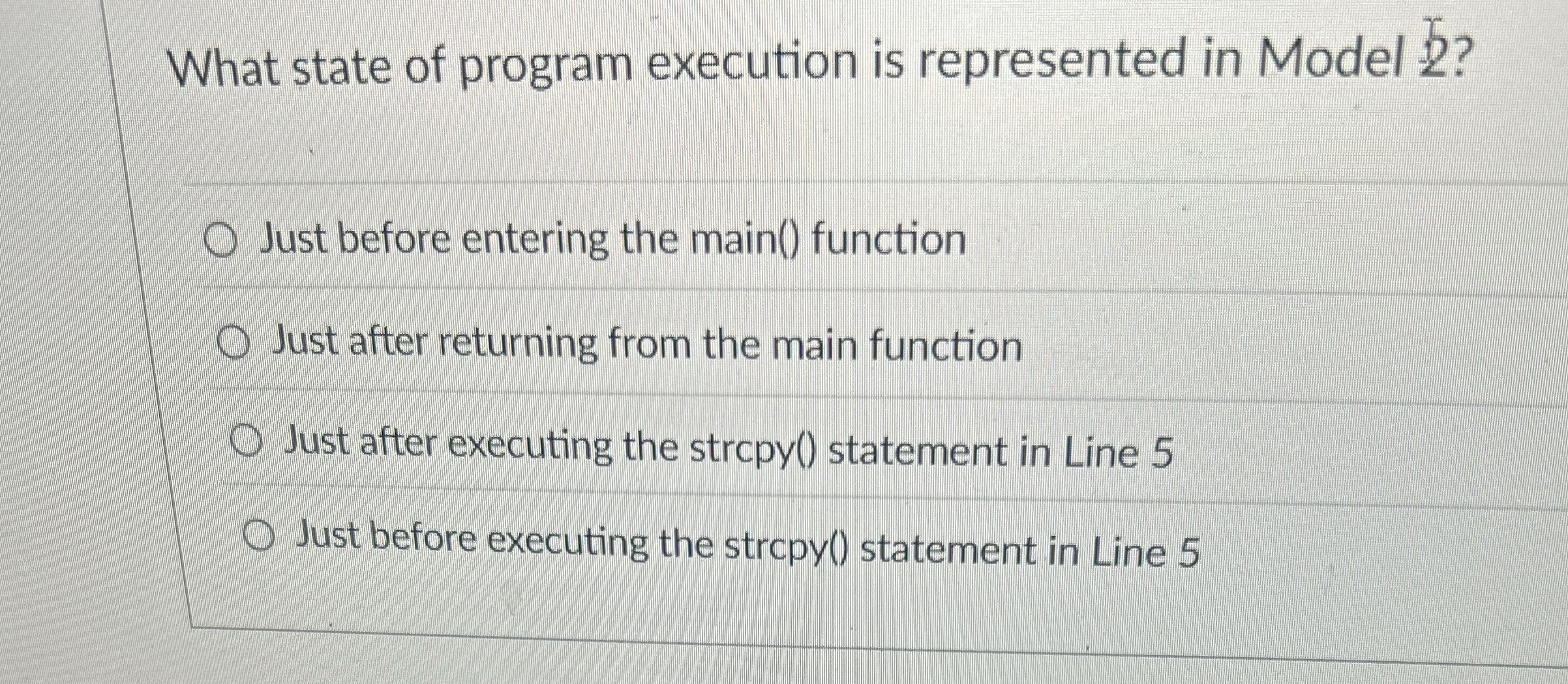 What state of program execution is represented in