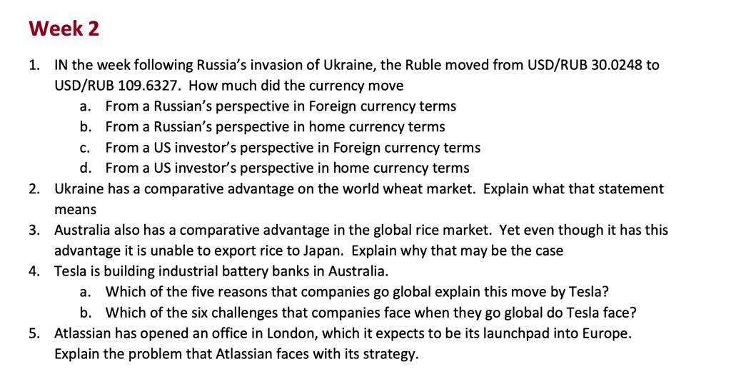 please answer question 2 only Week 2 1. IN the