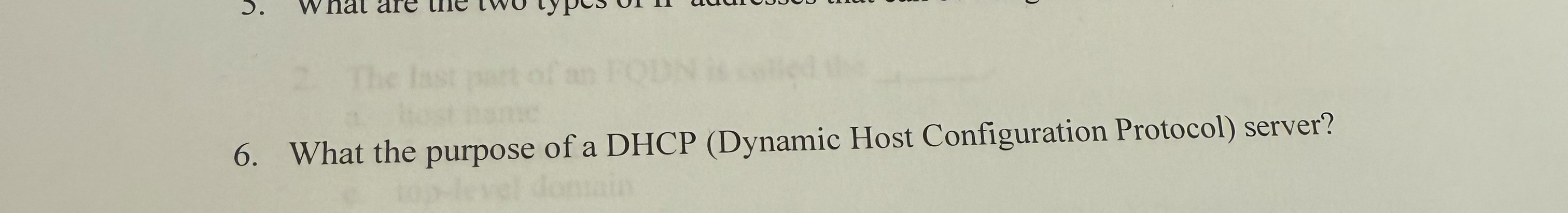 What the purpose of a DHCP ( Dynamic Host