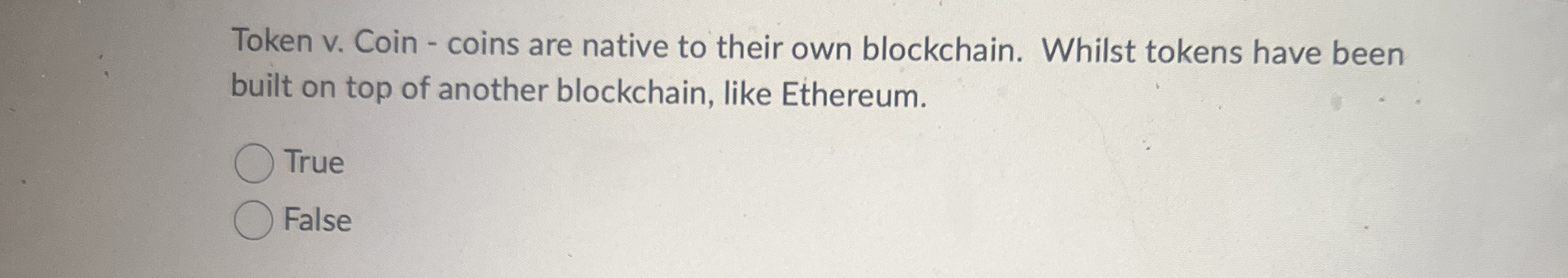 Token v . Coin - coins are native to their own