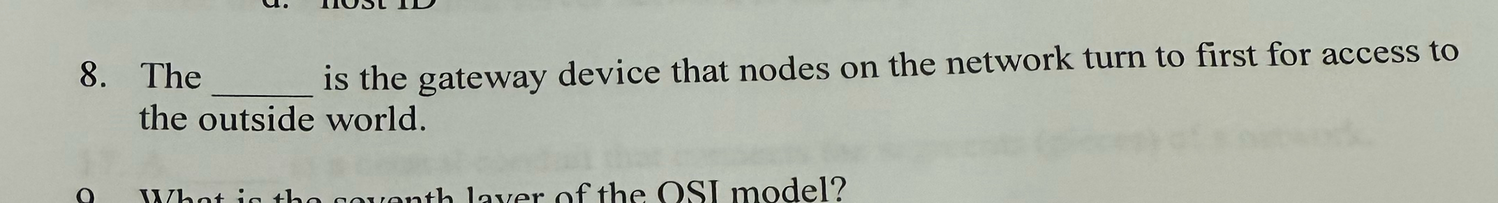 The is the gateway device that nodes on the
