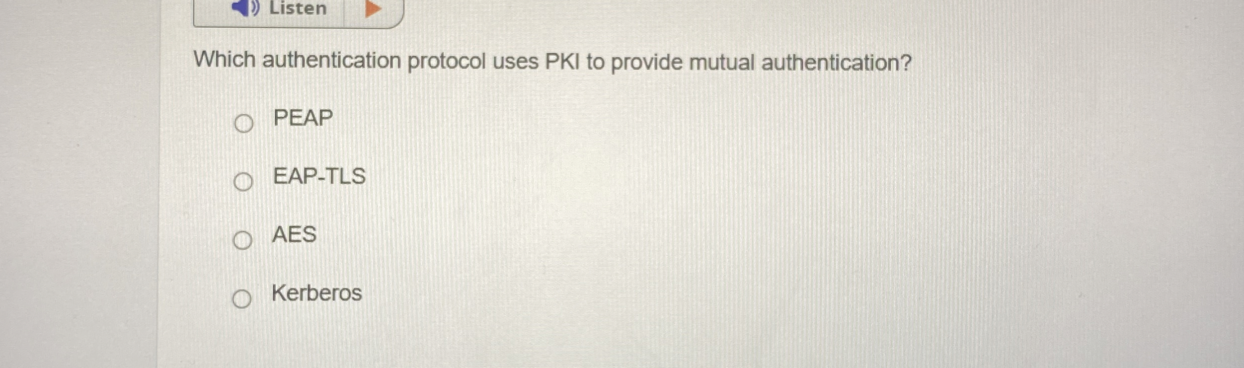 Which authentication protocol uses PKI to provide