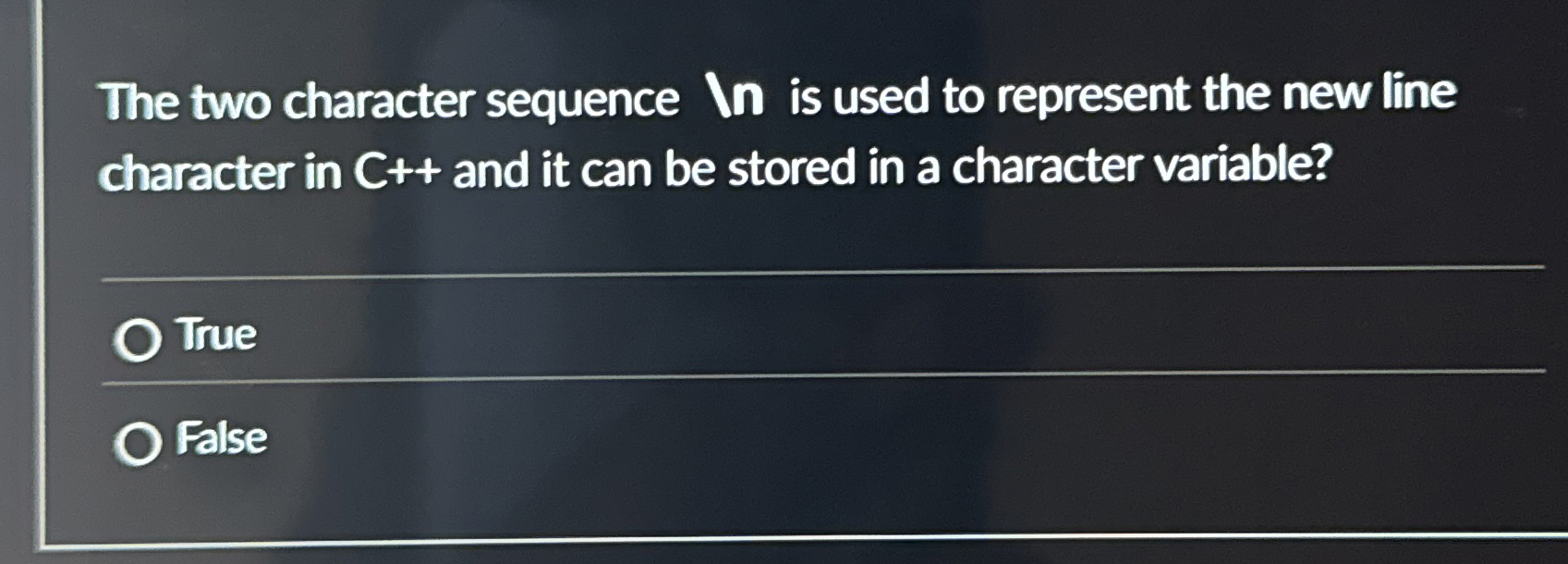 The two character sequence In is used to