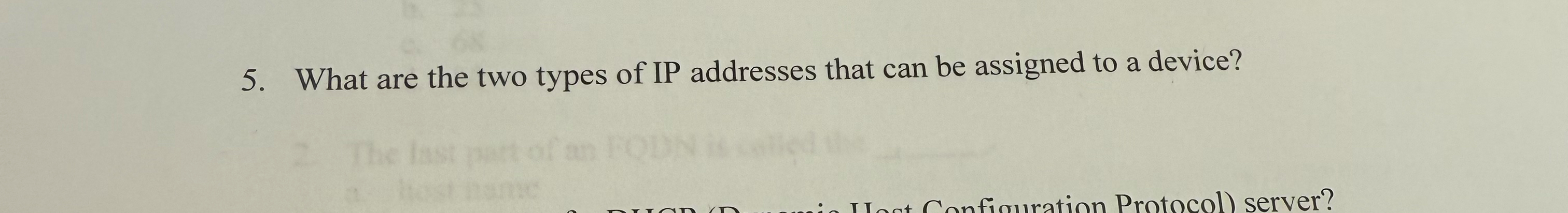 What are the two types of IP addresses that can