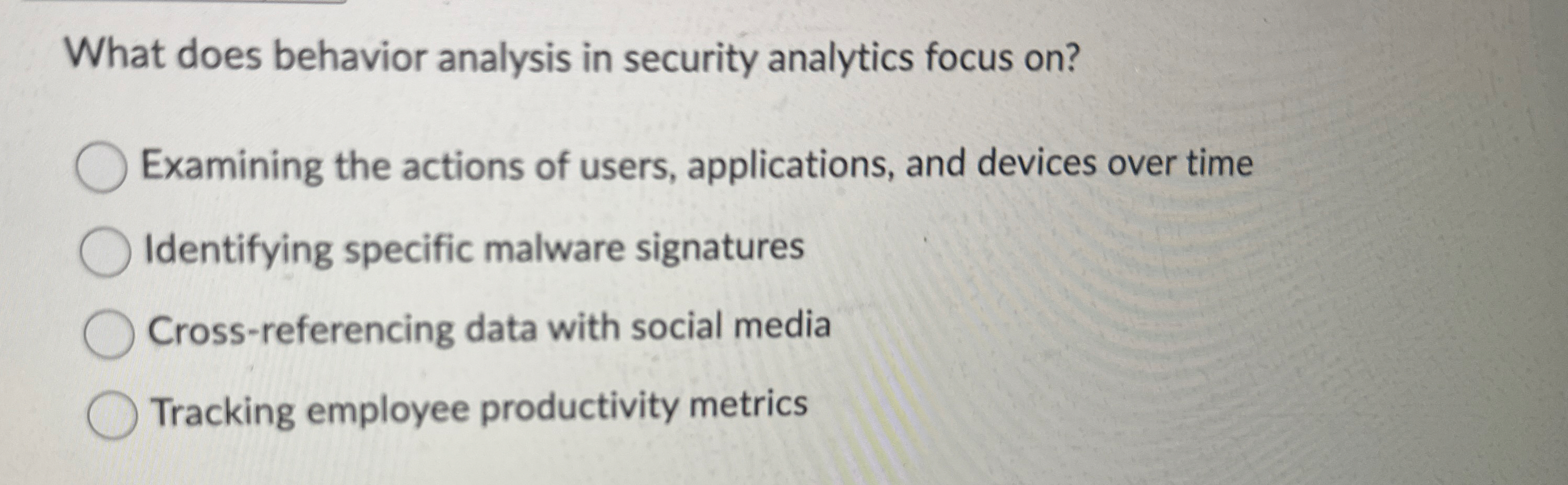 What does behavior analysis in security analytics
