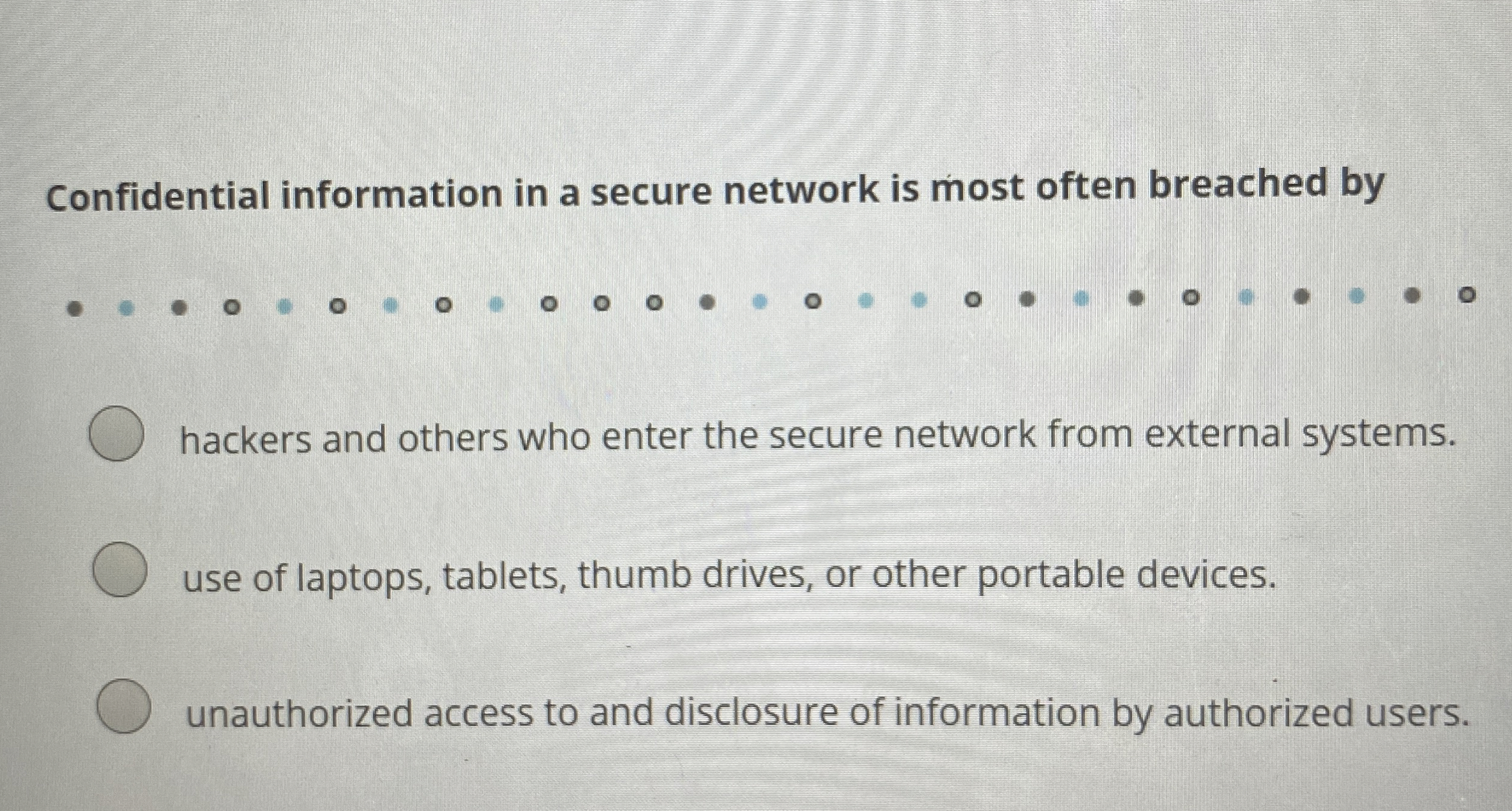 Confidential information in a secure network is