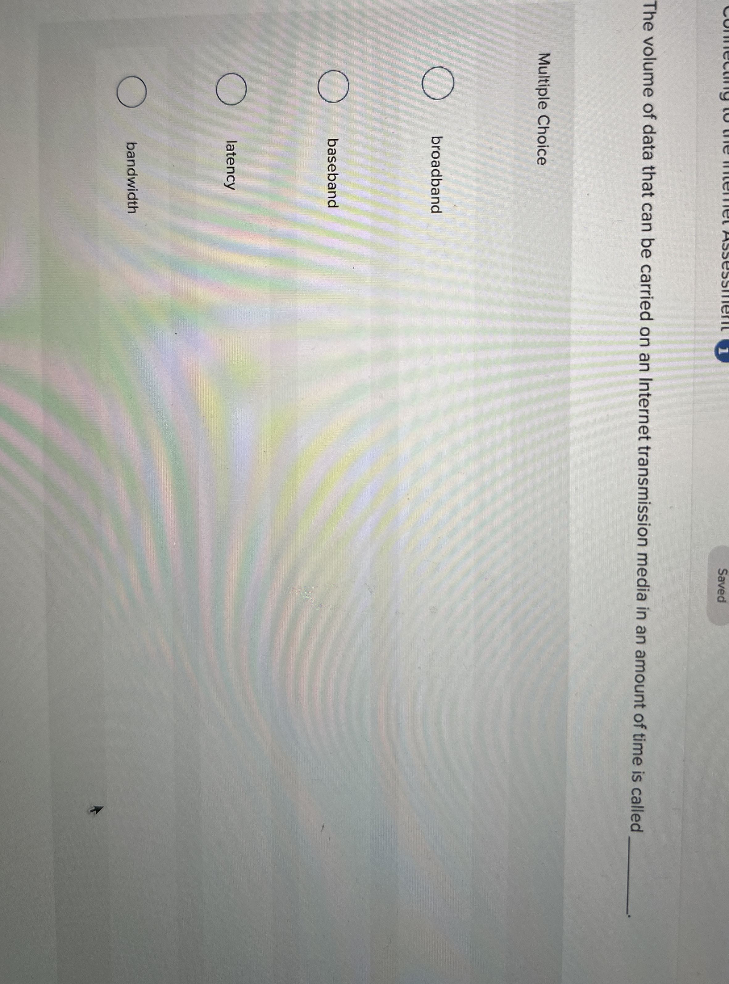 The volume of data that can be carried on an