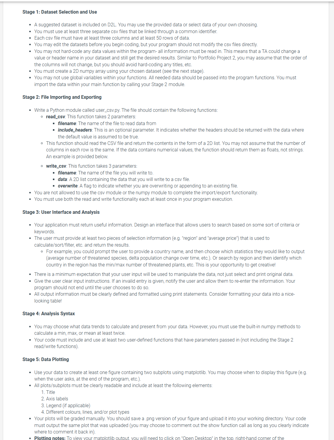 Stage 1 : Dataset Selection and Use - A suggested