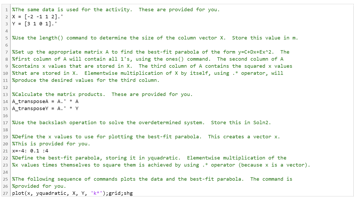 ` ` ` % The same data is used for the activity.