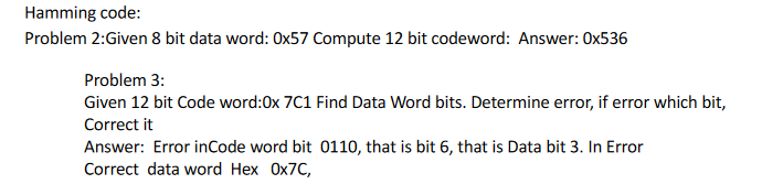 Show me the steps to solve Hamming code: Problem