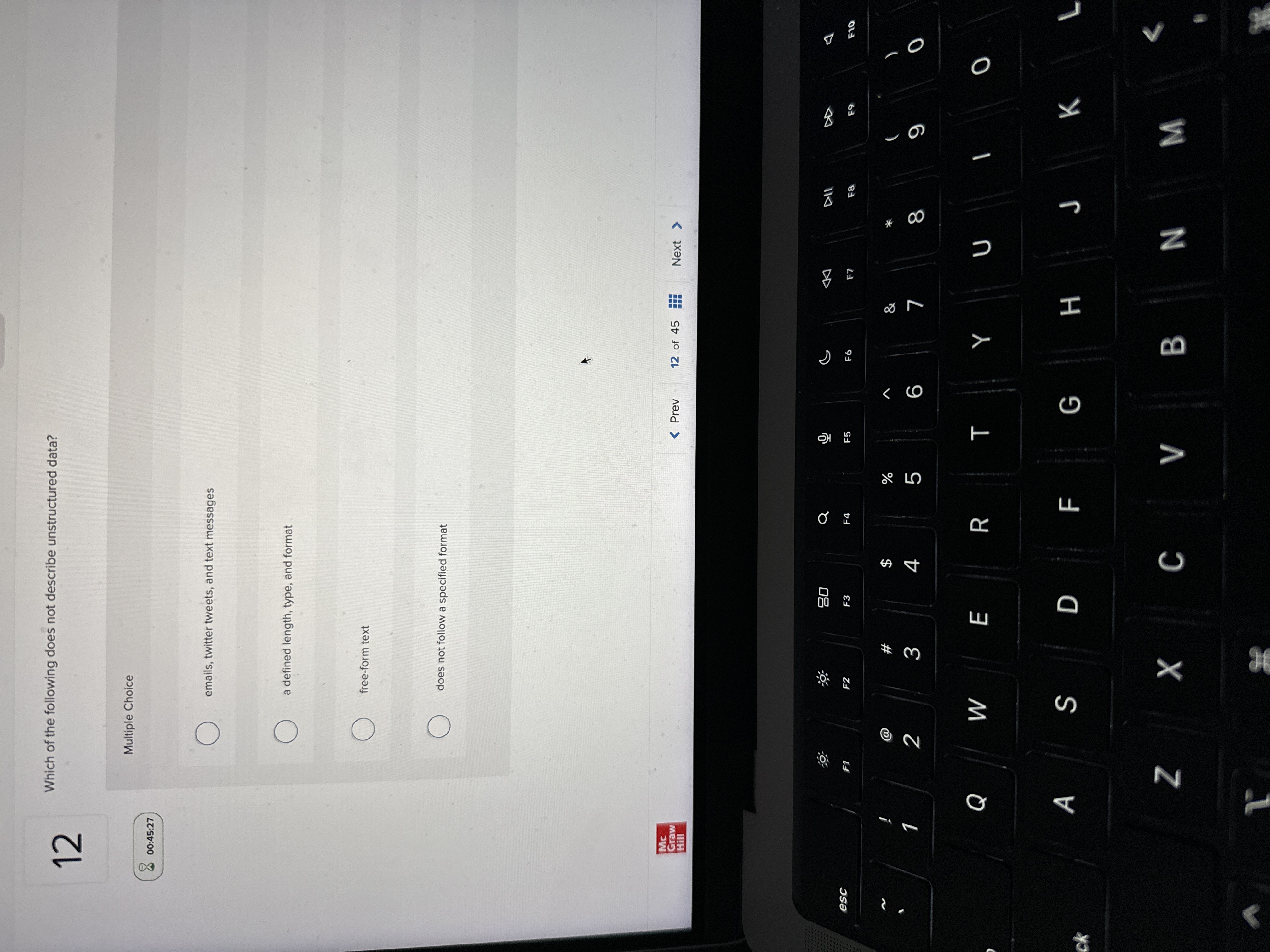 1 2 Which of the following does not describe