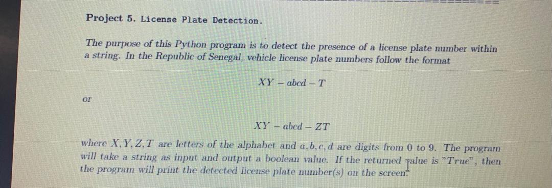 Project 5 . License Plate Detection. The purpose
