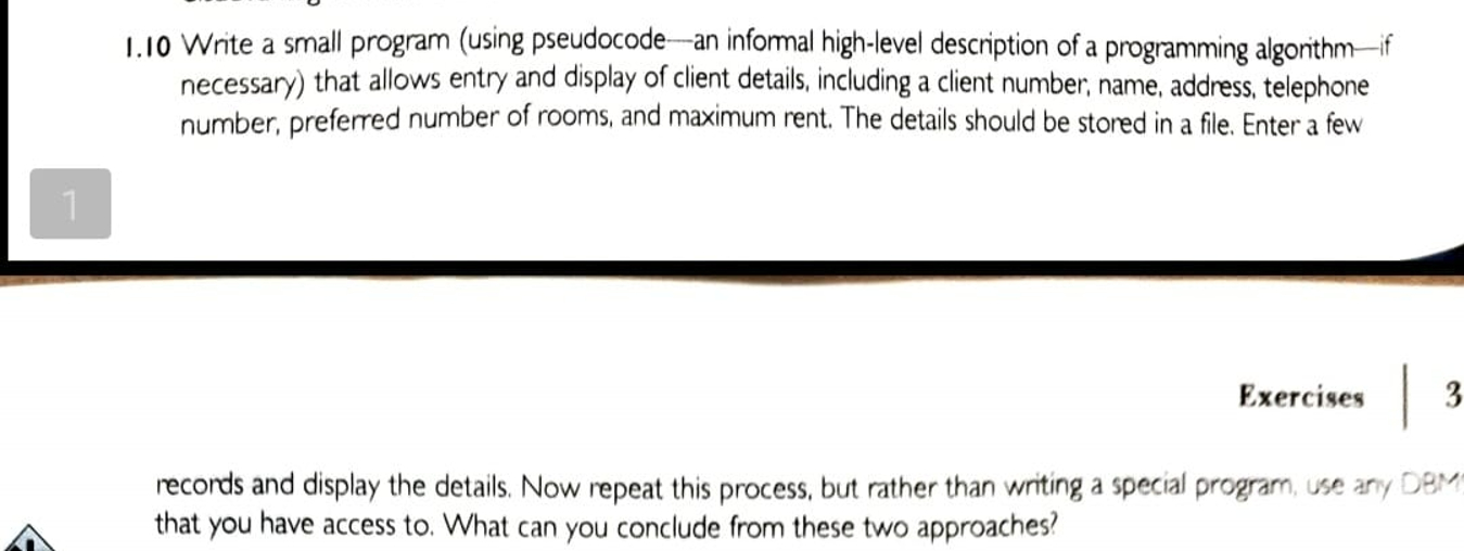 Exercises records and display the details. Now