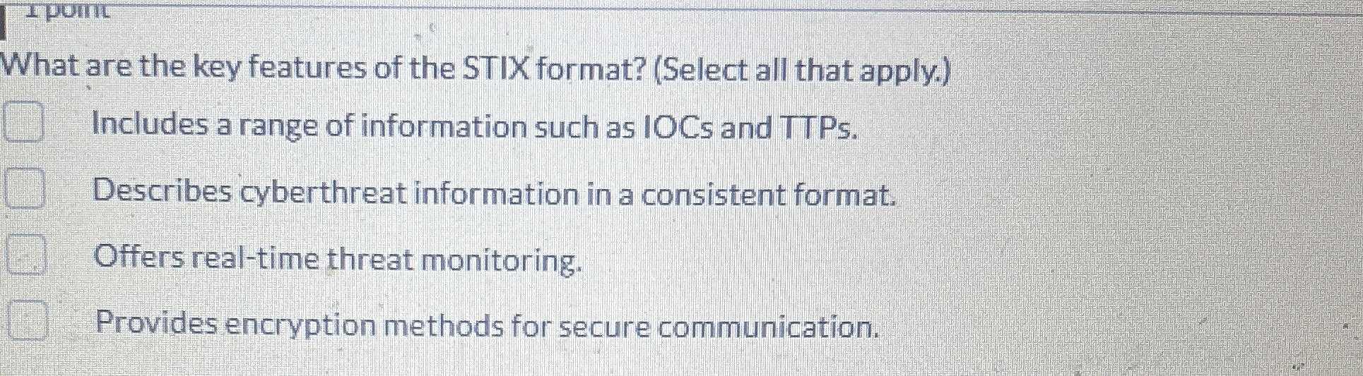 What are the key features of the STIX format? (