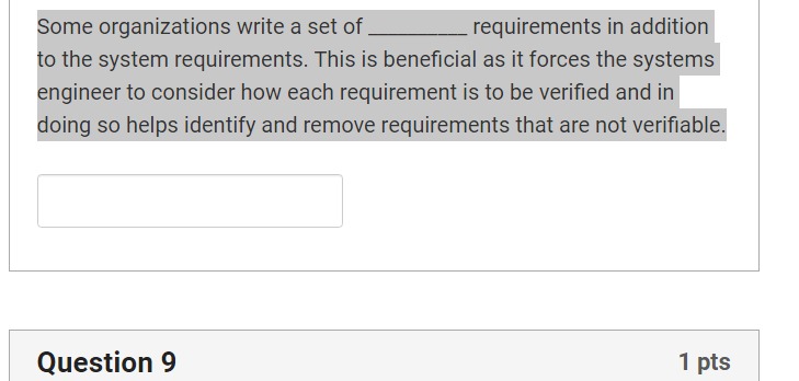 Some organizations write a set of requirements in