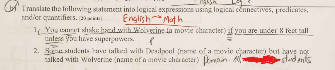 b ) Translate the following statement into