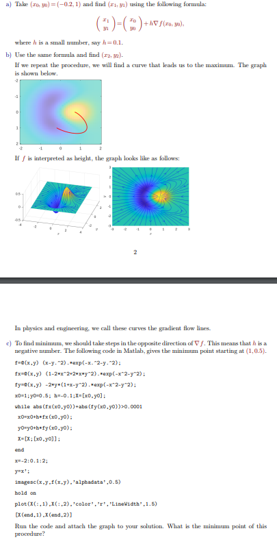 a ) Take ( x 0 , y 0 ) = ( - 0 . 2 , 1 ) and find
